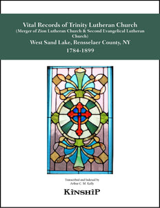 Vital Records of Trinity Lutheran Church, West Sand Lake, NY, 1784-1899