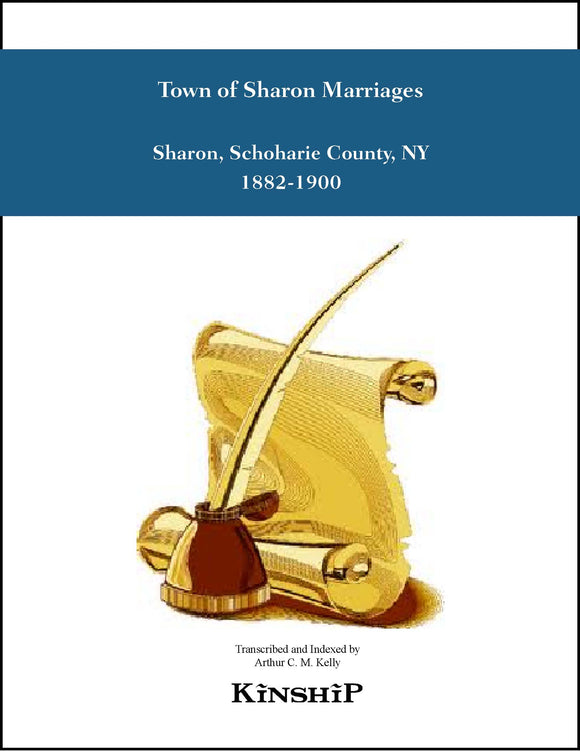 Town of Sharon Marriages, Schoharie County, New York, 1882-1900